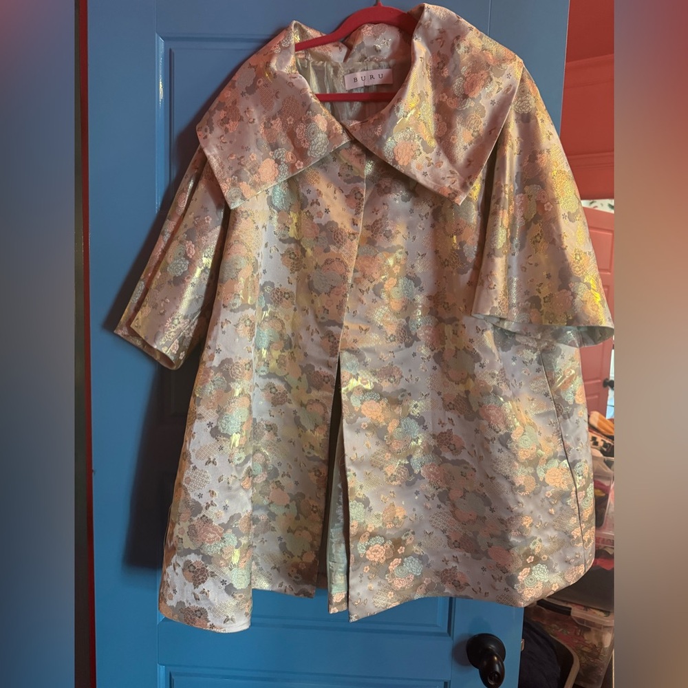 Buru Brocade Cape Coat